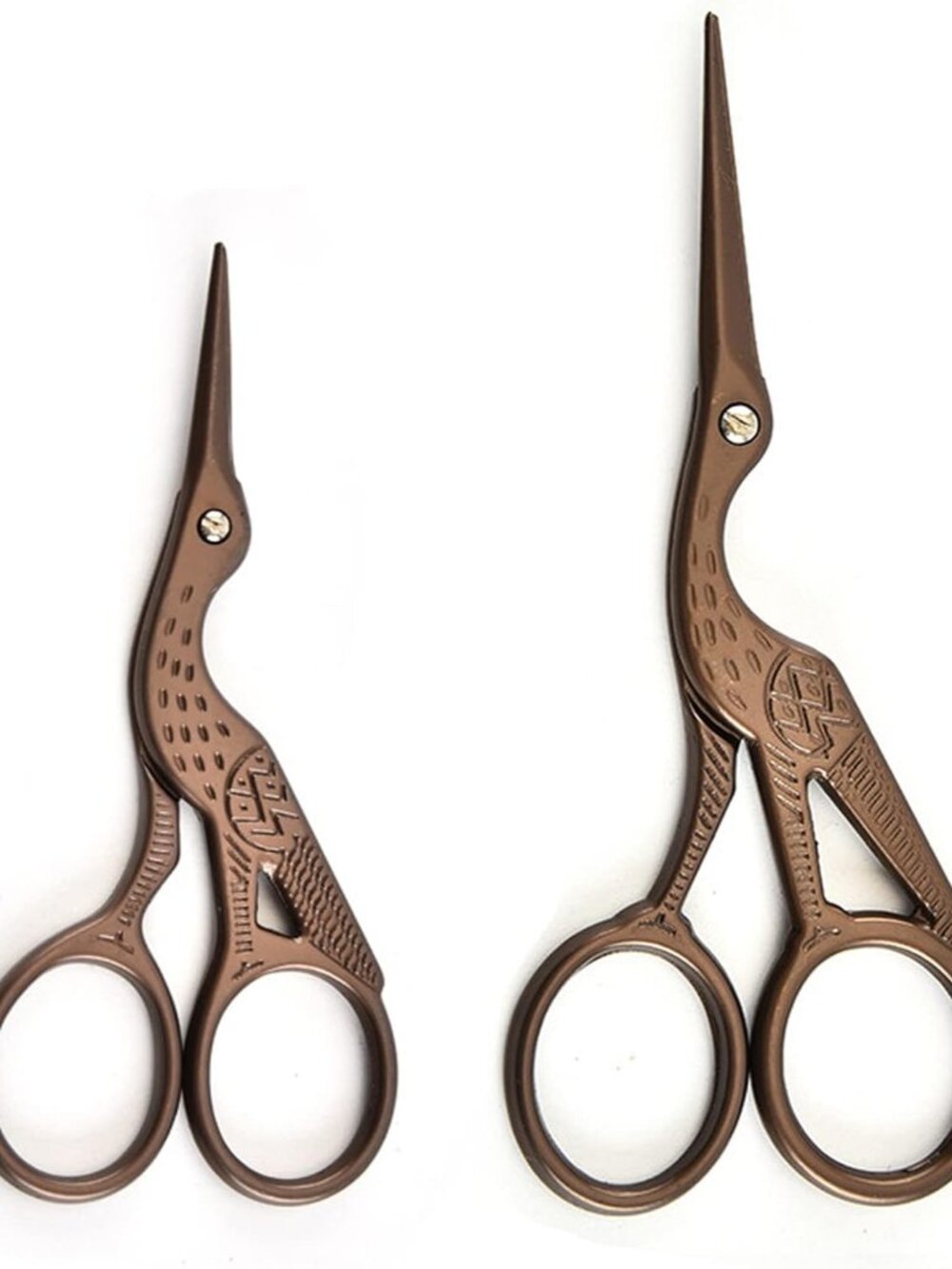 2PCS Vintage Stork Shape Sewing Scissors Stainless Steel Scissors
